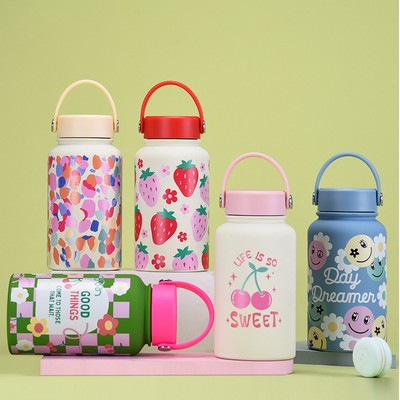 650ml Vacuum Insulated Sport Water Bottle 22oz Double-Wall Stainless Steel Wide-Mouth Flask